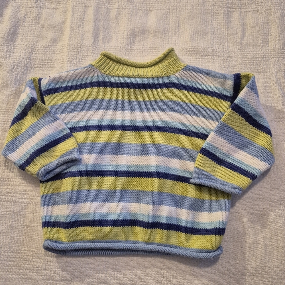 Hanna Andersson size 70 or 6-12 months boys striped pullover GUC - Picture 3 of 4